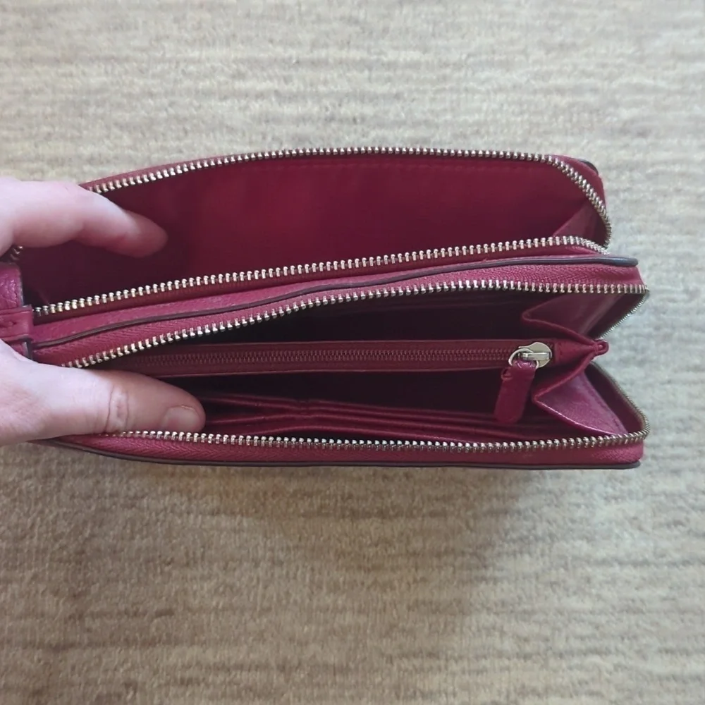 Coach Red Leather Wallet/Wristlet